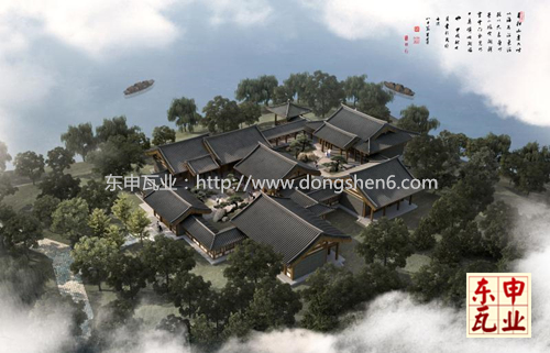 渼陂湖仿古鋁瓦屋面 渼陂湖仿古鋁瓦屋面